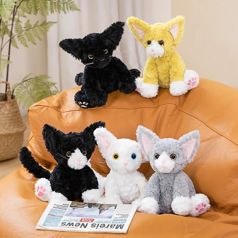 Sitting Cat Plush Toys 25cm (Yellow/Black/White/Grey) - 5 Styles