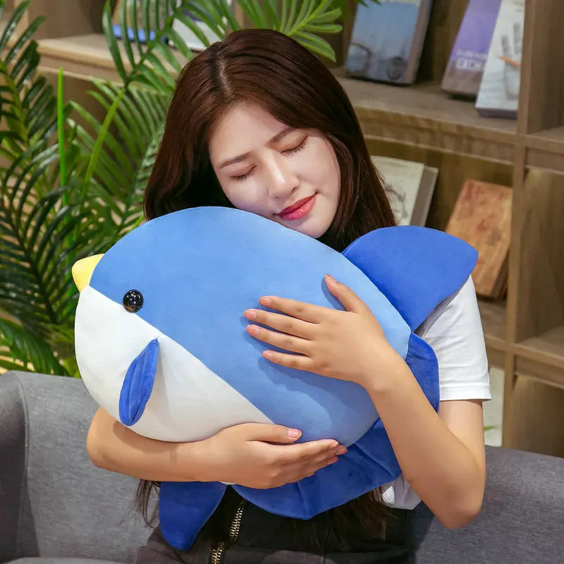 Cute Kawaii Blue Fish Ocean sunfish Plush Toys 35 50cm