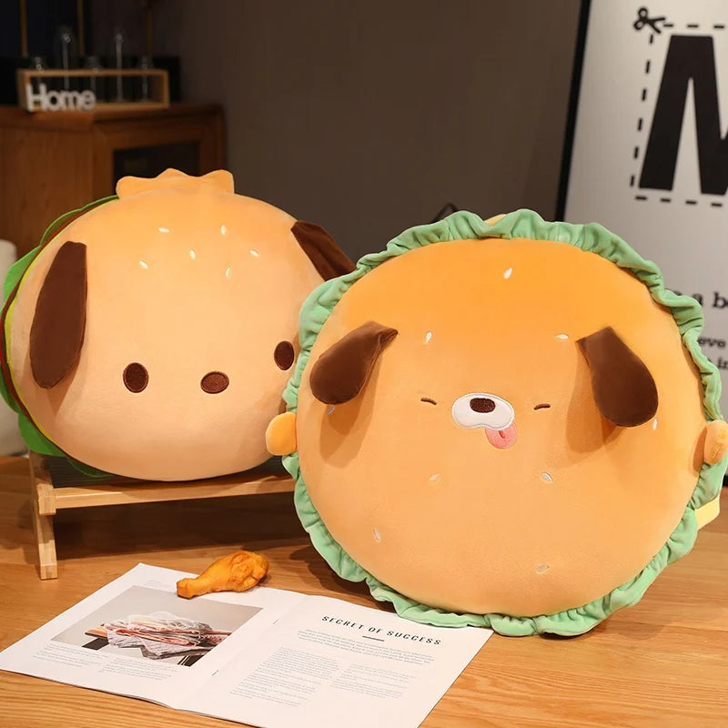 Cute Animal(Capybara/Dog) Hamburger Shaped Pillow Plush Toys 50cm - 3 Styles