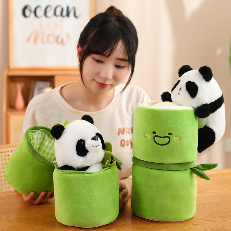 Panda and Bamboo Plush Toys 23cm