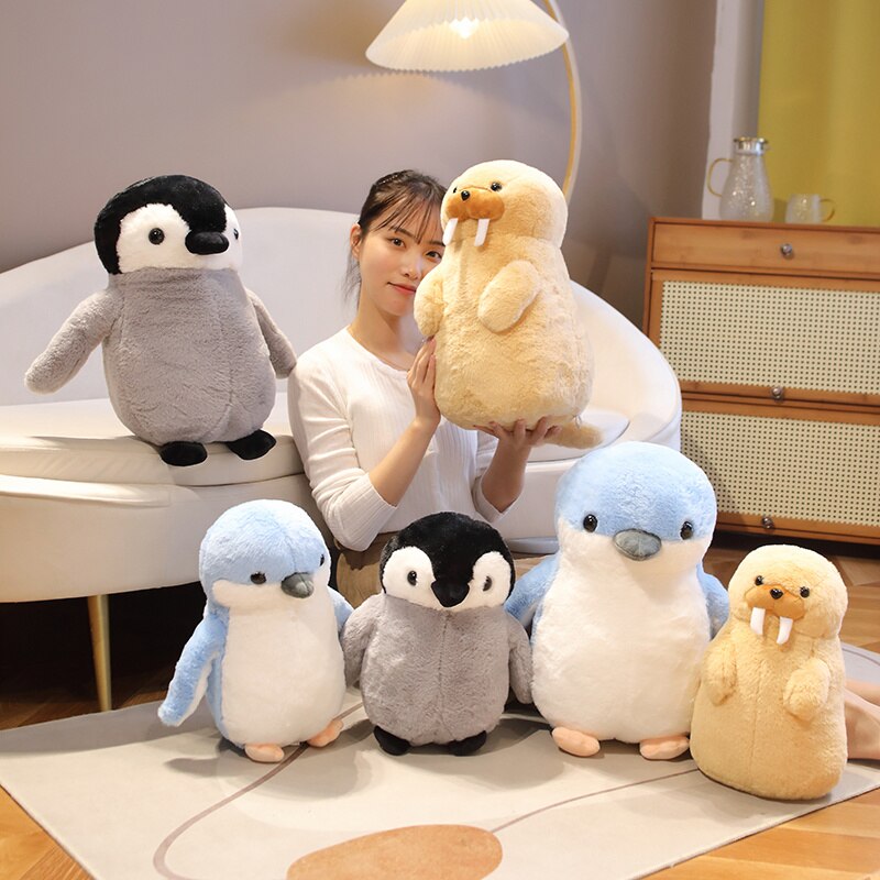 Animal(Blue/Grey Penguin,Walrus) Plush Toys 35cm/45cm