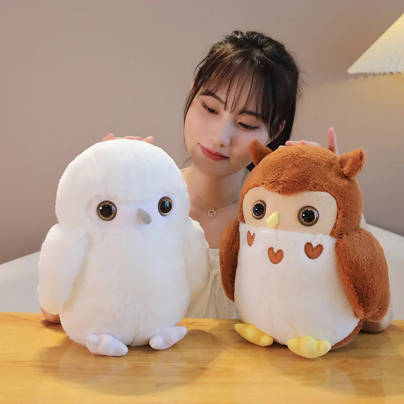 Cute Bird (Owl) Plush Toys 30/40cm - White/Brown