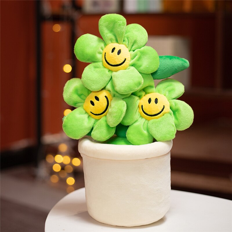 Smiley Potted Flower Plush Toys 30cm