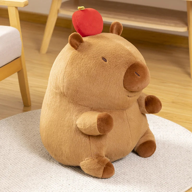 Cute Capybara With Fruit Plush Toys 30/40/50cm Or Round Capybara Plush Pillow Toys 30cm