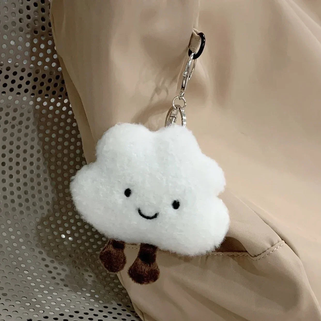 Cute White Cloud Plush Keychains 9x10cm