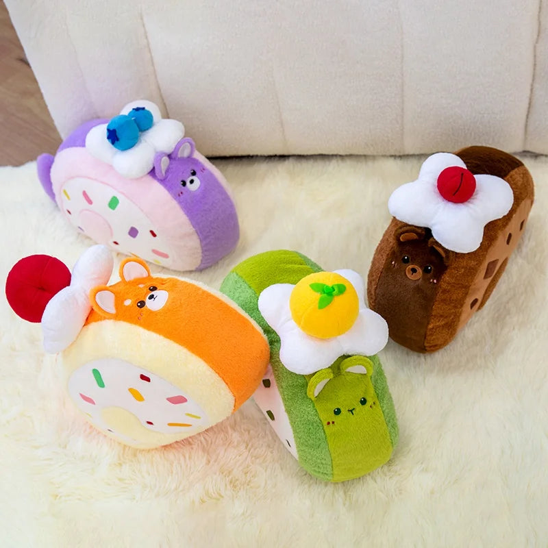 Funny Animal and Swiss Roll Cake Hybrid Plush Toys 40cm - 5 Styles