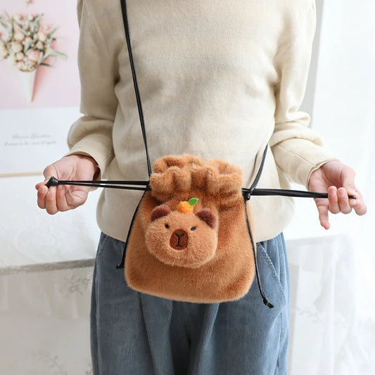 Cute Capybara Plush Shoulder Bag 24cm