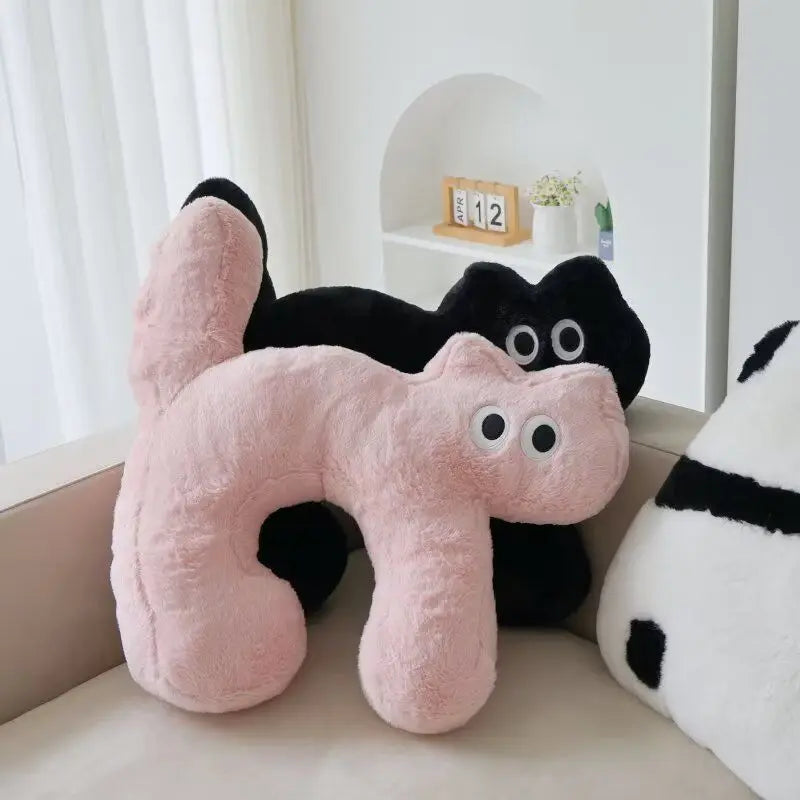 Cute Cat Plush Pillow Toys 40*50cm -Black/Pink