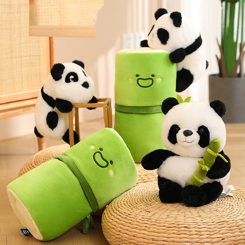 Panda and Bamboo Plush Toys 23cm