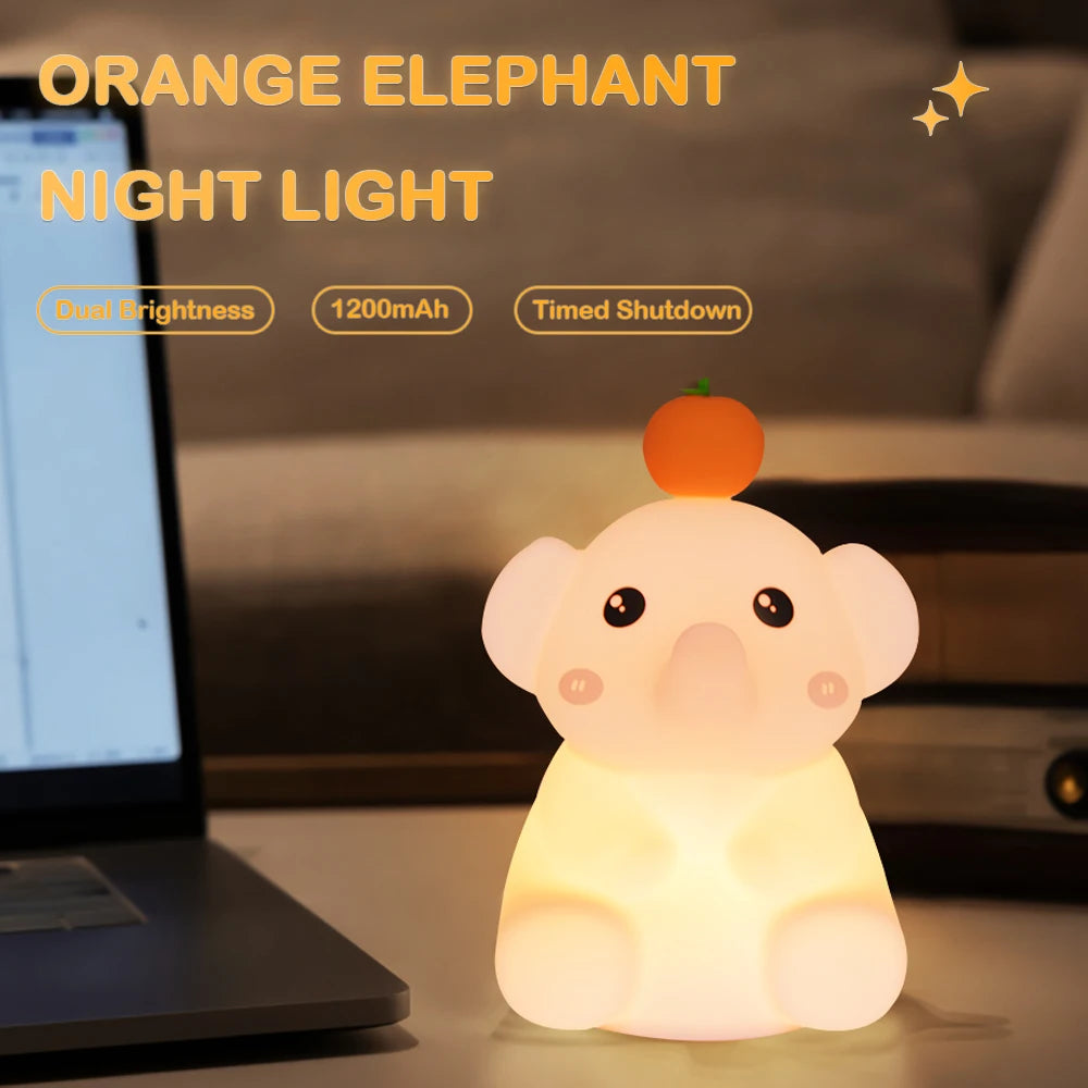 LED Night Light Elephant Silicone Lamp - 2 Styles