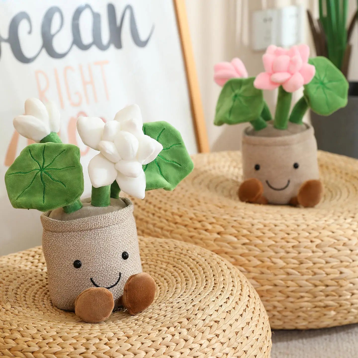 Cute Plant (Lotus Flower) Plush Toys 30cm - White/Pink/Purple/Orange