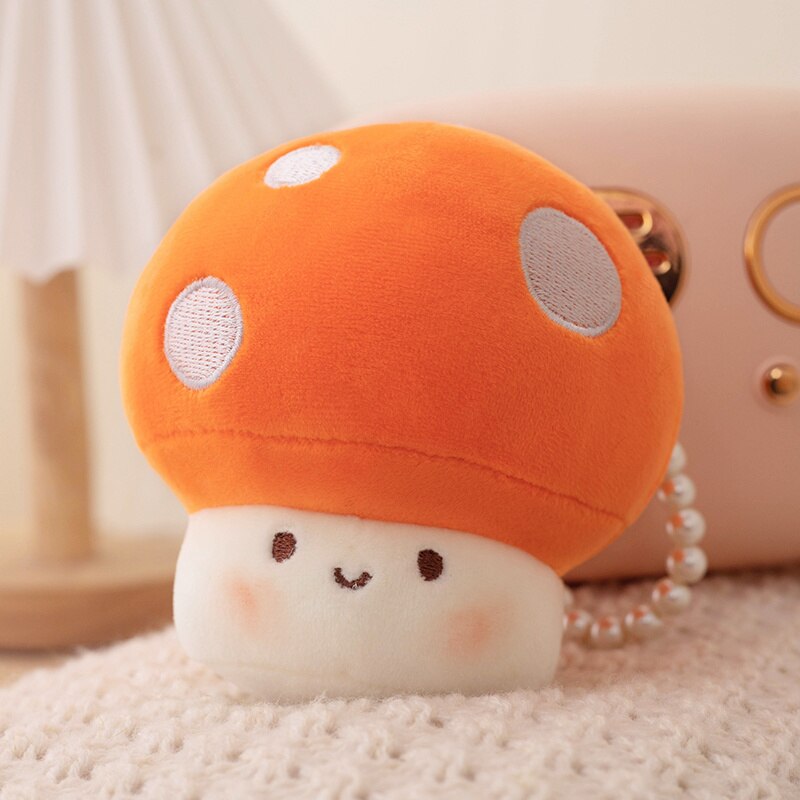 Cute Mushroom Plush Keychains 10cm - Blue/Red/Yellow/Pink/Purple/Brown/Orange