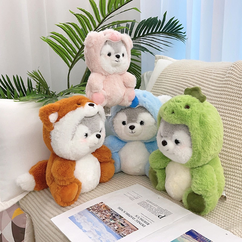 Cute Dog(Husky) Cosplay (Pig/Dinosaur/Koala/Fox) Plush Toys 20/30cm