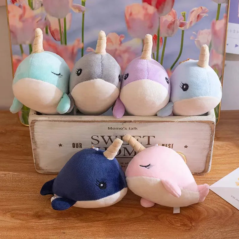 Cute Narwhal (With Oepn/Close Eyes) Plush Keychains - 16 Styles