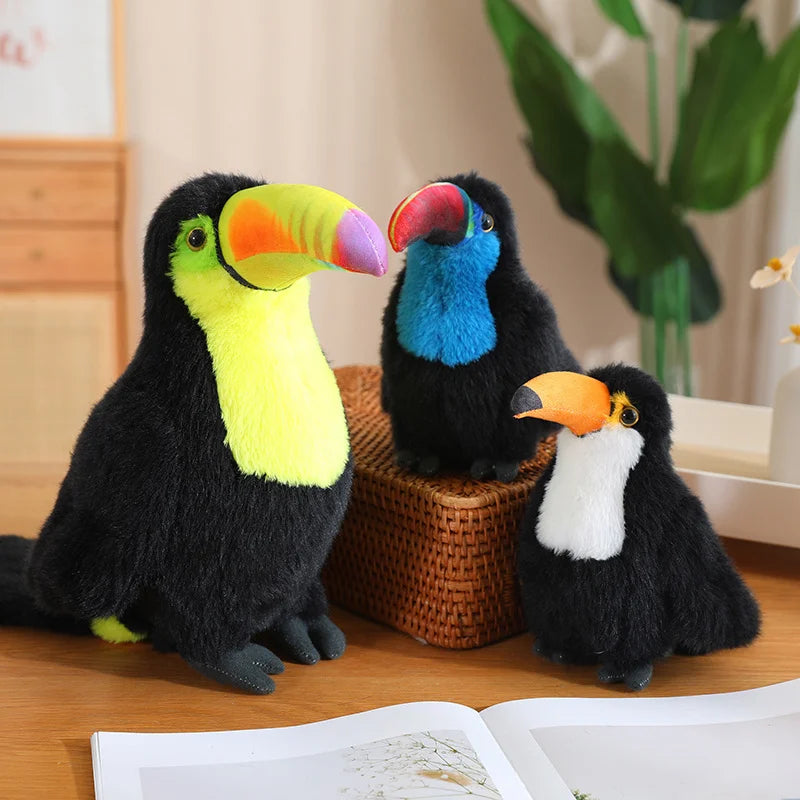 Bird (Toucan) Lifelike Plush Toy 20/30/40cm - Yellow/White/Red/Blue