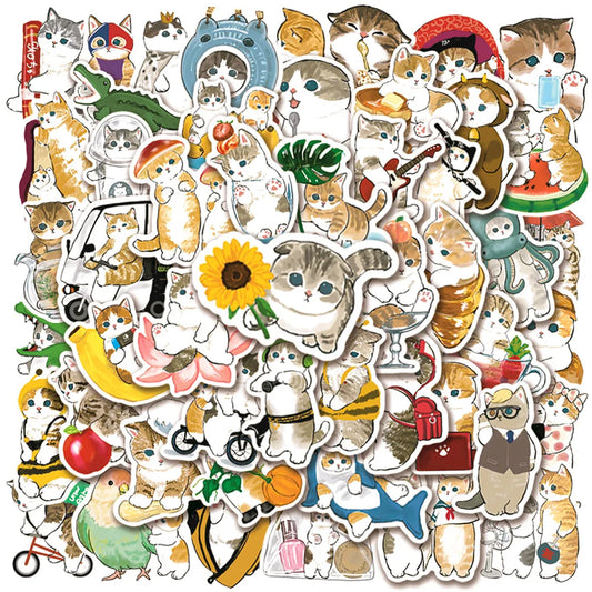 50 pcs Cute/Kawaii Cat Stickers - V2