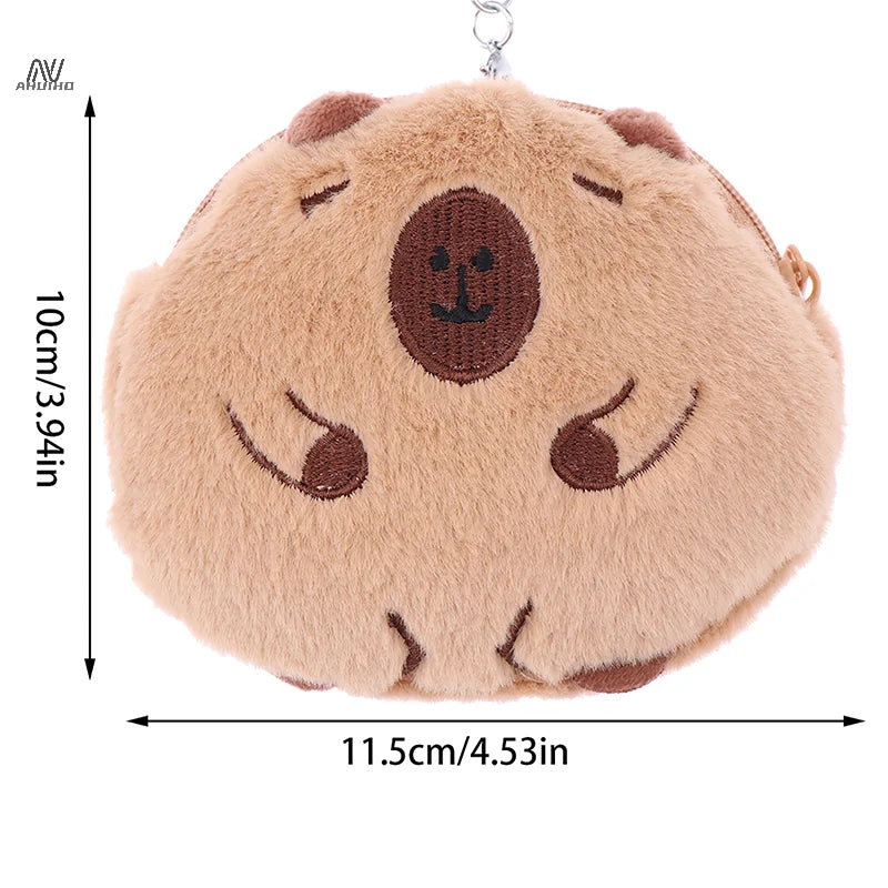 Cute Capybara Coin Purse Plush Keychains -  2 Styles