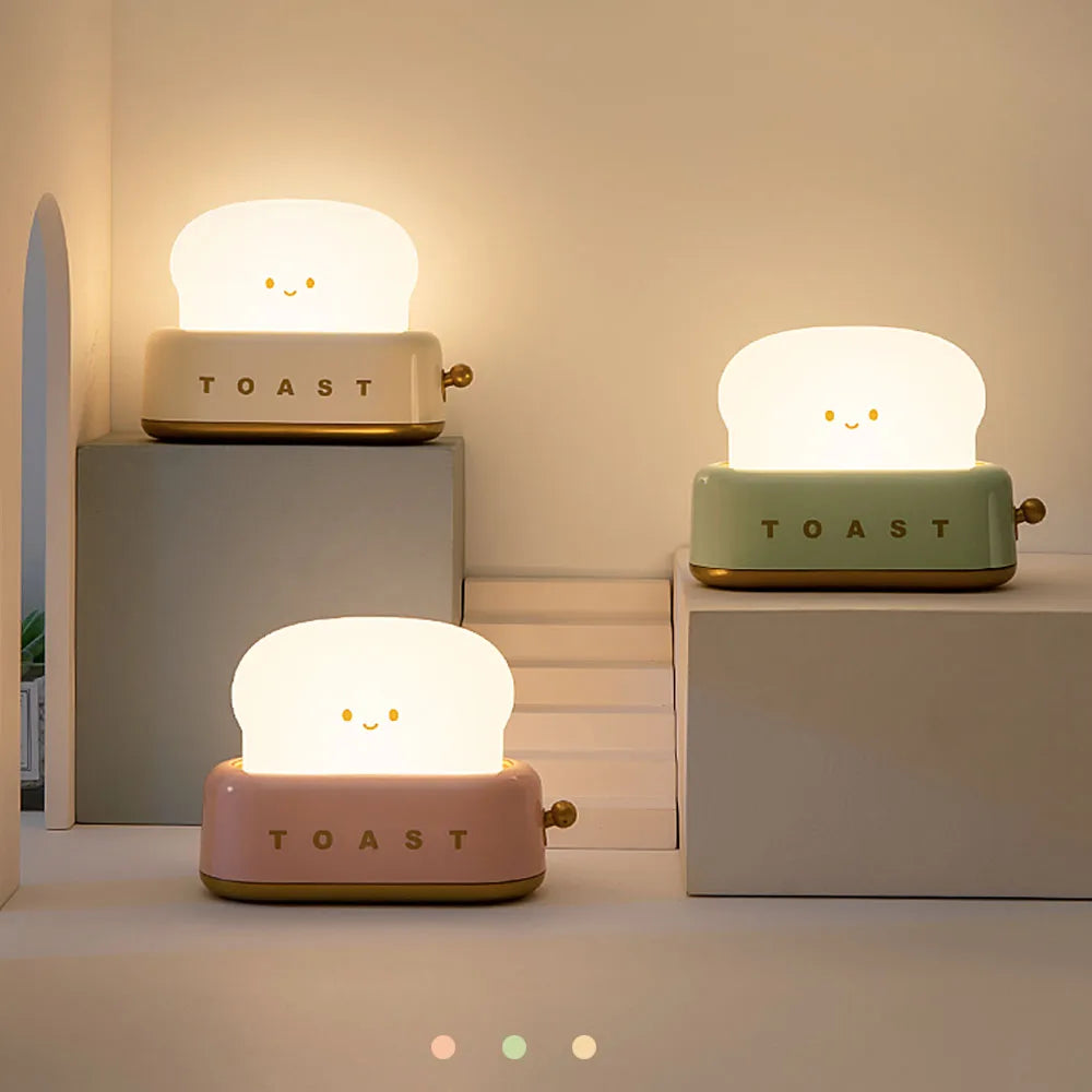 LED Night Light Toast Lamp - Yellow/Green/Pink