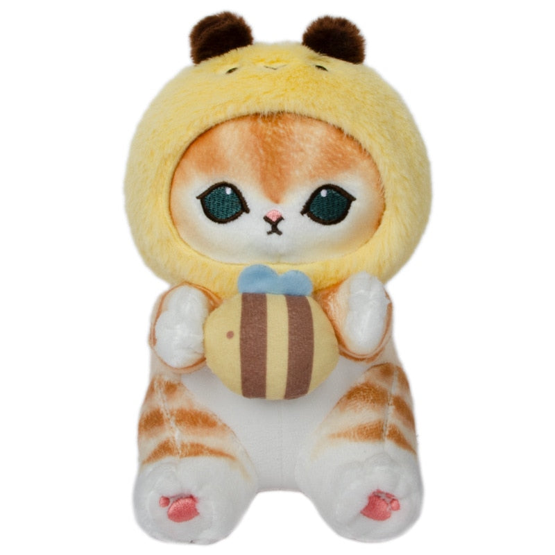 Mofusand Forest Series Cat With (Honeybee/Strawberry/Frog) Plush Toys- 3 styles