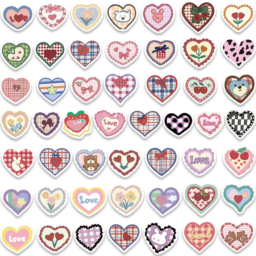 100 pcs Cute/Kawaii Sweet Heart Stickers