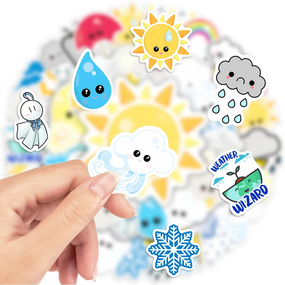 50 pcs Cute/Kawaii Weather Stickers