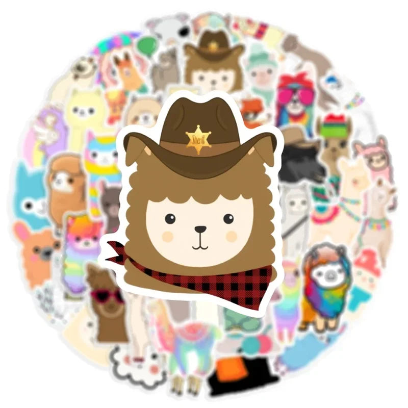 50 pcs Cute/Kawaii Alpaca Stickers