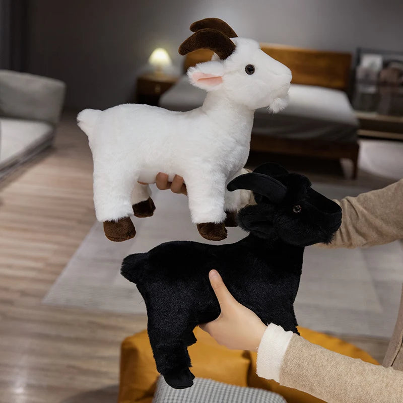 Goat Lifelike Plush Toy 30/40cm - Black/White