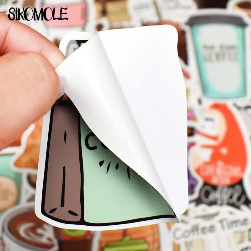 50 pcs Cute/Kawaii Coffee Stickers