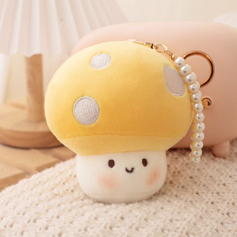 Cute Mushroom Plush Keychains 10cm - Blue/Red/Yellow/Pink/Purple/Brown/Orange