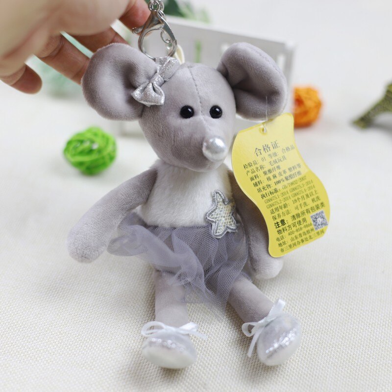 Cute Mouse With Tutu Dress Plush Toys 39cm /Plush Keychains 18cm -Brown/Grey/Pink