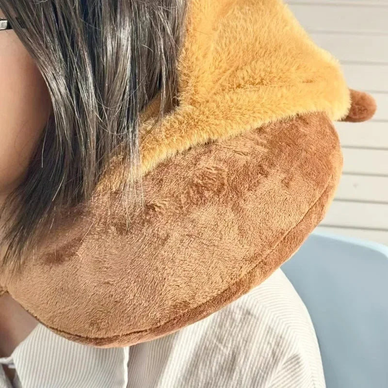 Capybara Neck Pillow With Hat PlushToys