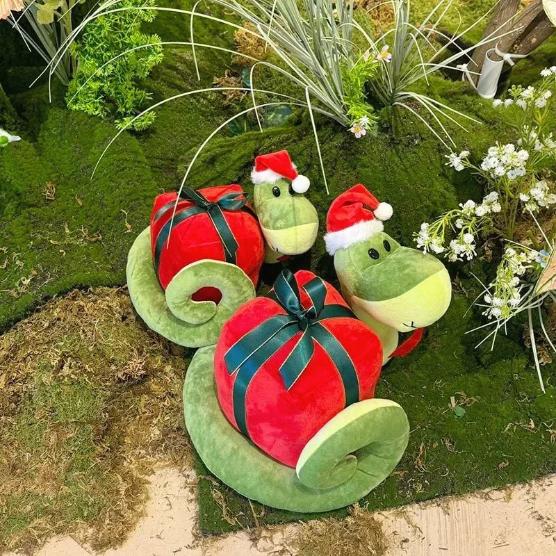 Cute Green Snake With Christmas Present Plush Toys 23/28cm