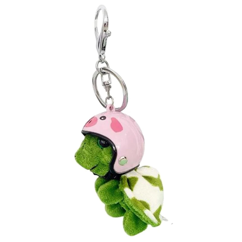 Cute Turtle/Bear With Helmet Plush Keychains - 18 Styles