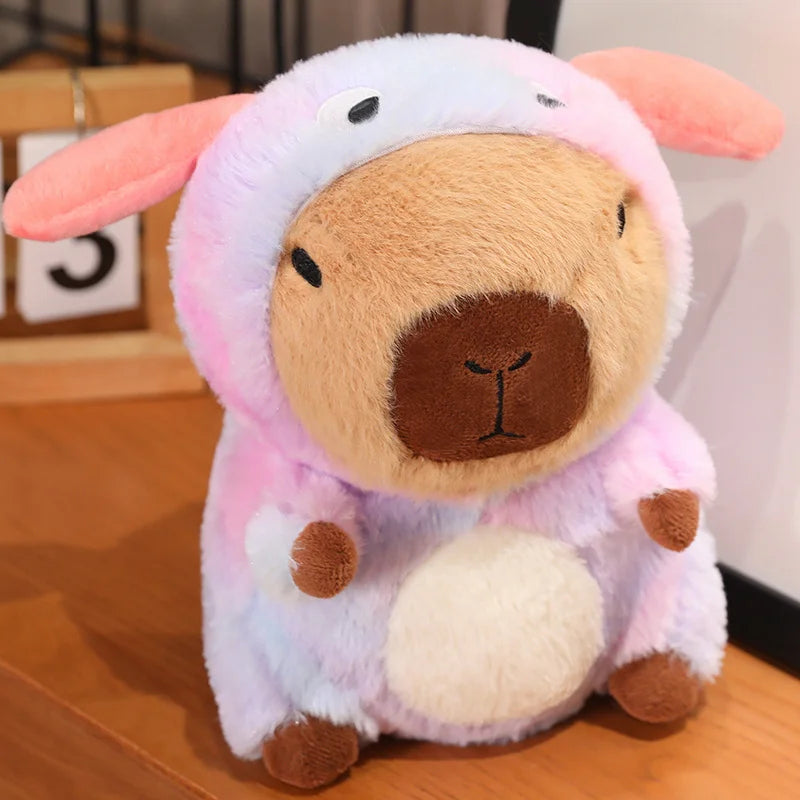 Cute Capybara With Animal (Bear/Duck/Unicorn/Rabbit/Dog) Dress Up Plush Toys 25/30/40cm