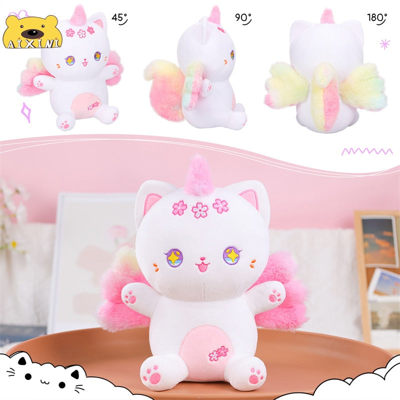 Animal ( Panda/Cat/Axolotl) With Rainbow Wing Plush Toys 25cm - 5 Styles