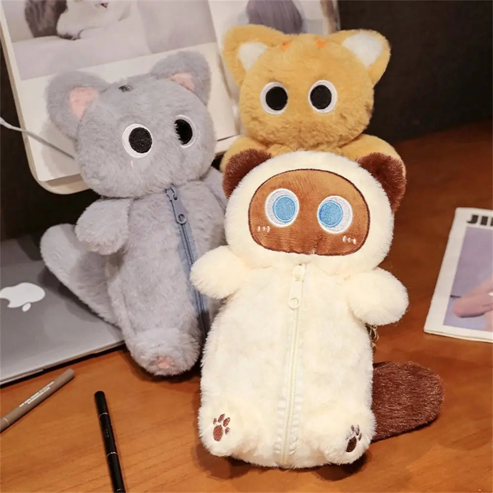 Cute Cat Pencil Plush Bag - 4 Styles