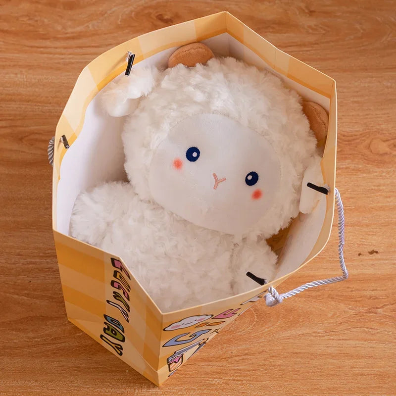 Cute White Sheep With/Without Hat And Bib Plush Toys 30cm