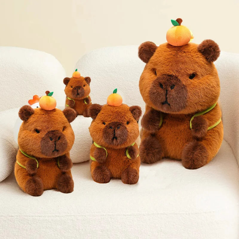 Cute Capybara With Avocado Backpack Plush Toys 28/35/45cm