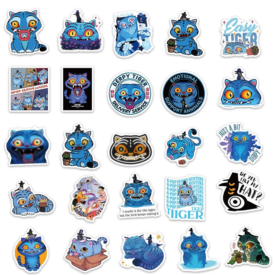 56 pcs Cute/Kawaii K-Pop Demon Hunters Stickers - Derpy Tiger