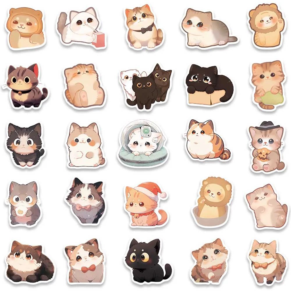 50 pcs Cute/Kawaii Cat Stickers