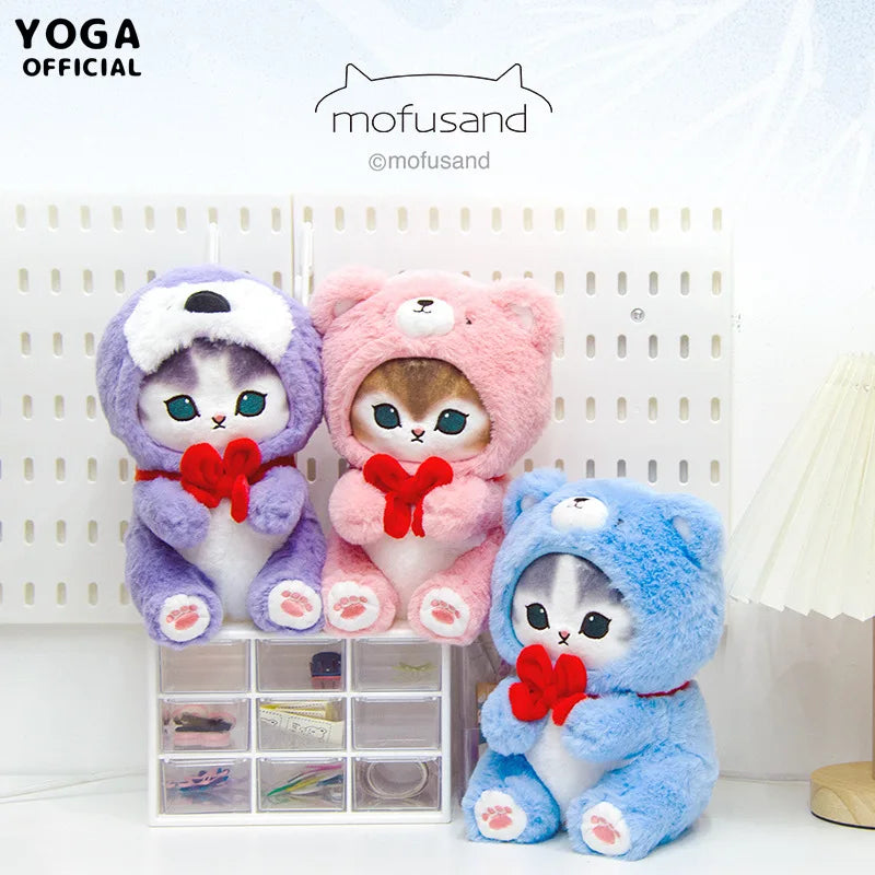 Mofusand Cat With Bear/Penguin Dress Up Plush Toys 23cm - Purple/Pink/Blue