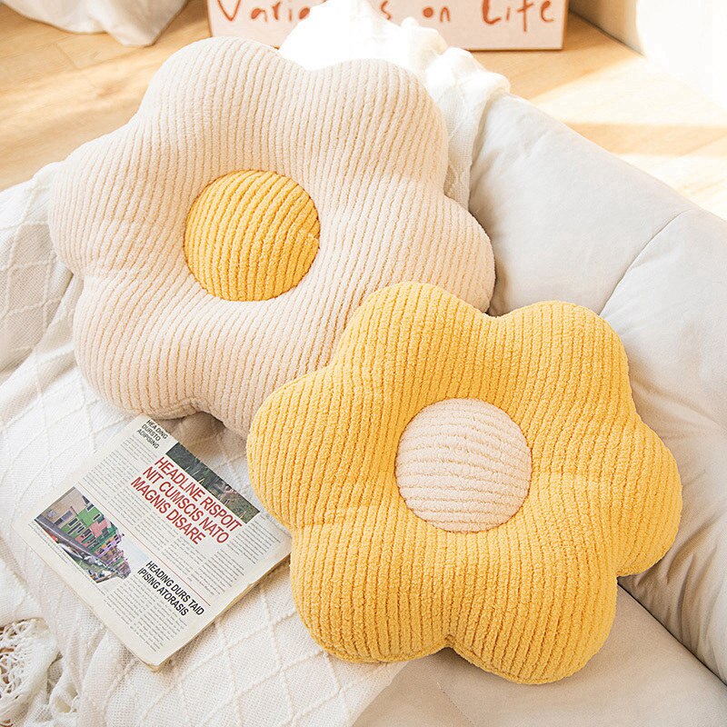 Flower Pillow Plush Toys 42cm/52cm - White/Green/Yellow/Purple