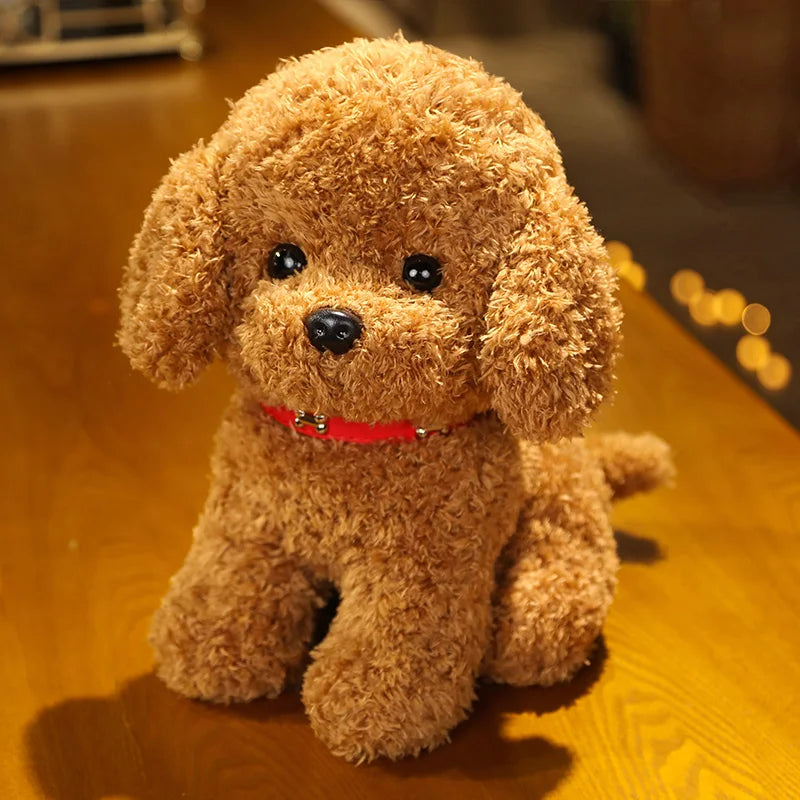 Cute Teddy Dog With/Without Hair Clip Plush Toys 22/28cm (Brown/White/Khaki ) - 6 Styles