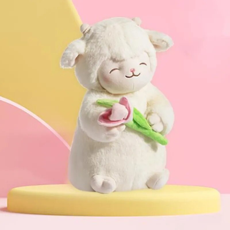 Cute Sheep/Lamb With Fruit Dress Up/With Flower/With Moon Plush Toys- White/Pink