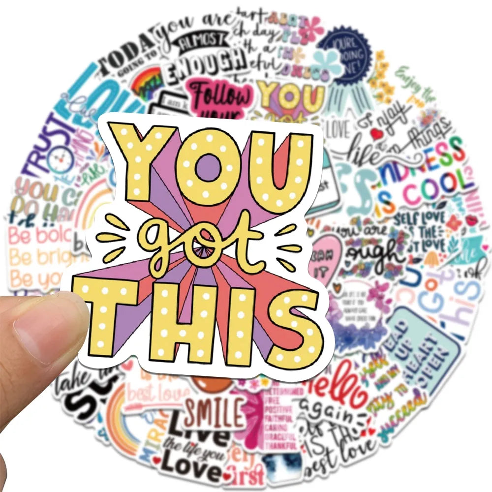 52 pcs (Random) Stickers (Inspirational/Motivational) Texts