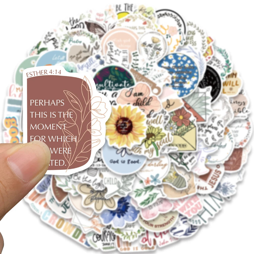 50/100pcs Stickers (Bible Verse/Religious/Christian) Texts