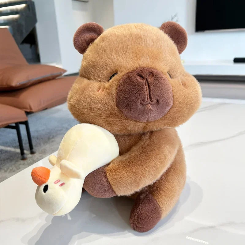 Cute Capybara With Duck Plush Toys 32cm