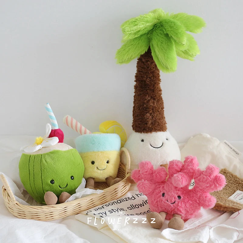 Cute Coconut/Lemonade/Red Coral/Palm Tree Plush Toys
