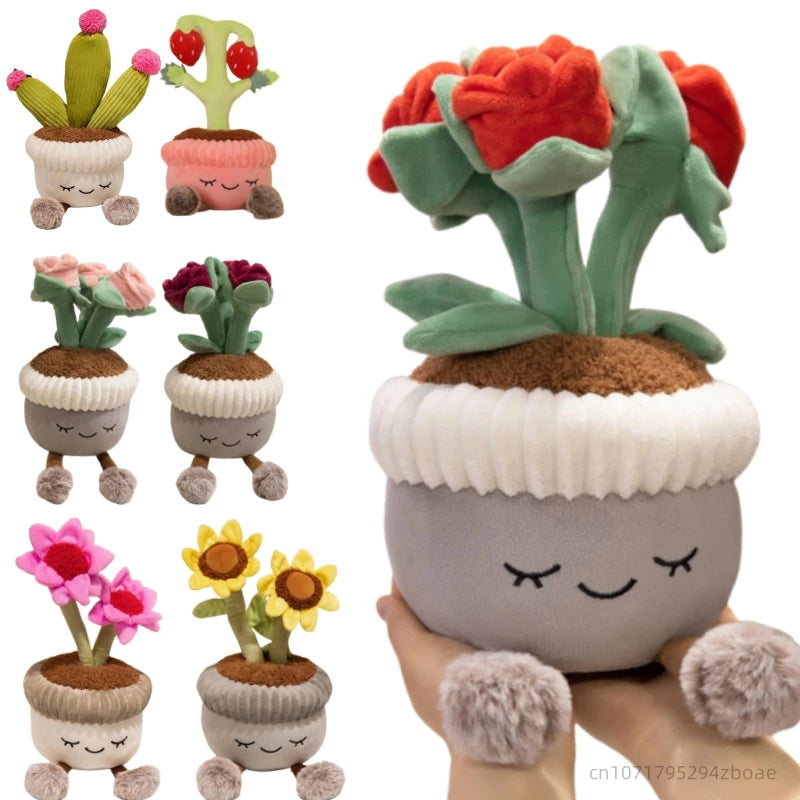 Potted Plants Series(Rose/Lily/Strawberry/Sunflower/Cactus) Plush Toys 33cm - 9 Styles