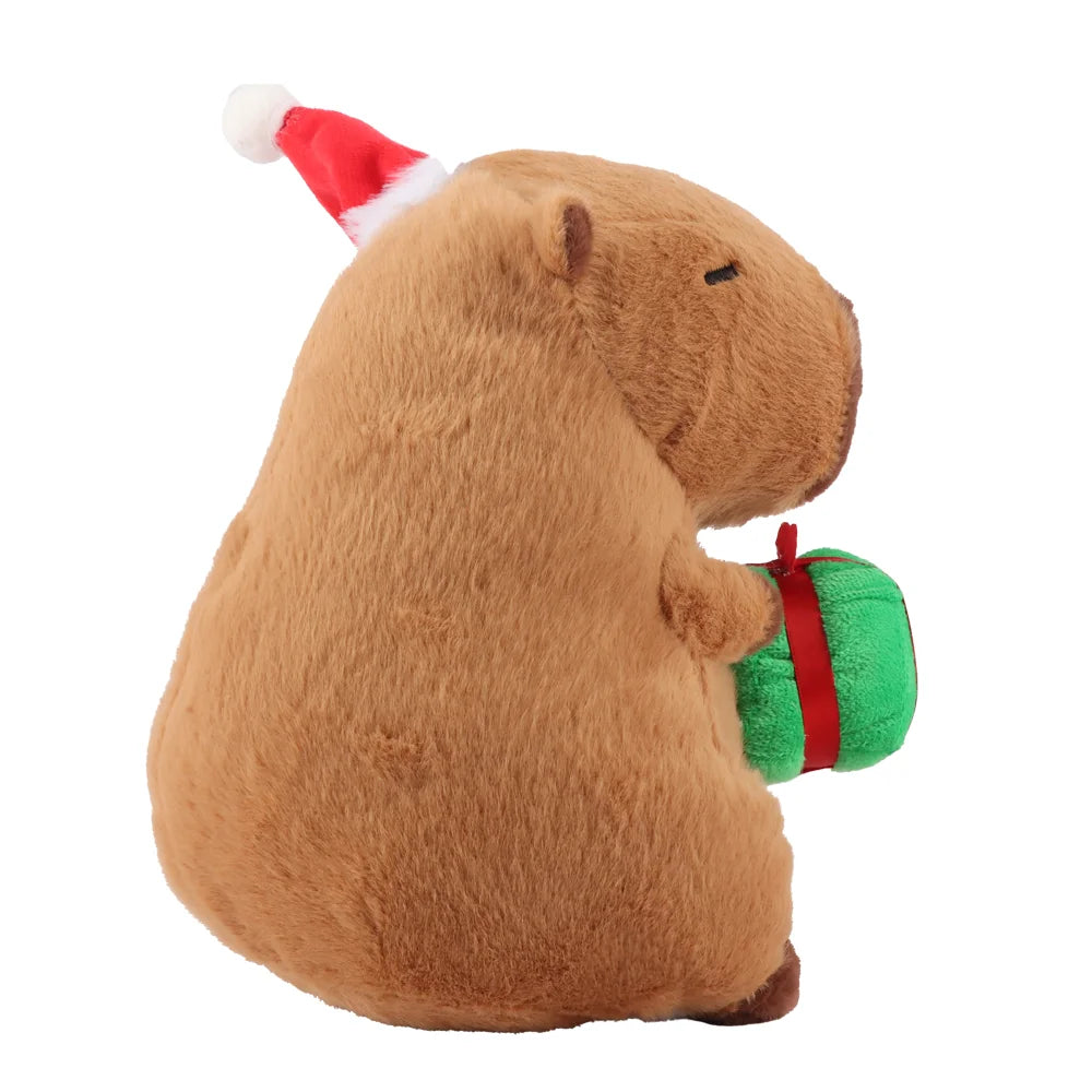 Cute Capybara With Christmas Hat and Present Plush Toys 22cm